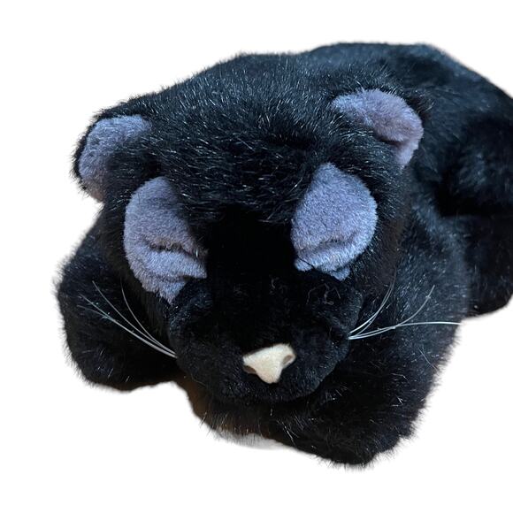 Rainforest Cafe Black Panther Puma Plush Sleeping Cat 14" Soft Stuffed Animal - Picture 1 of 8